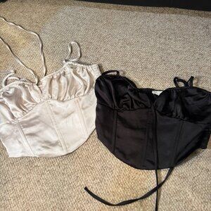 LA Hearts Women's White and black Corset tops